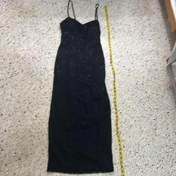 Lillie Rubin silk black beaded gown dress maxi dress 6 - Picture 4 of 10